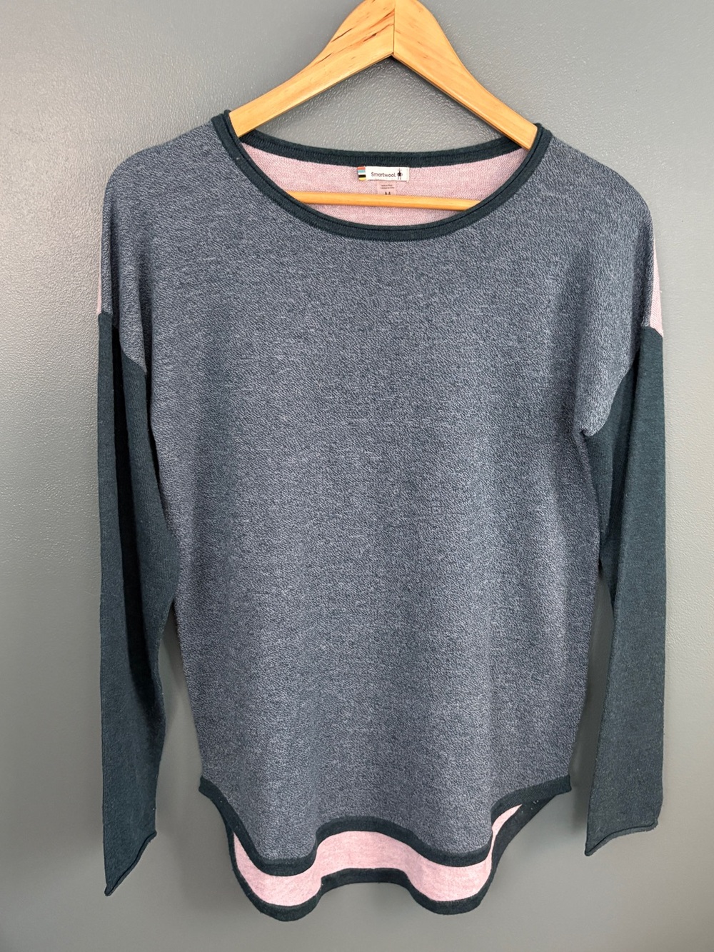 Smartwool Women’s Shadow Pine Colorbock Sweater Blue Twilight Marle Size Medium